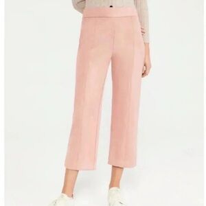 Ann Taylor Women's The Faux Suede Straight Crop Pants Pink Size 12